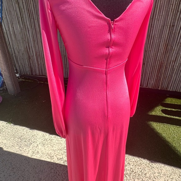 Elegant Vintage Barbie Pink Long Sleeve Dress - Picture 2 of 6